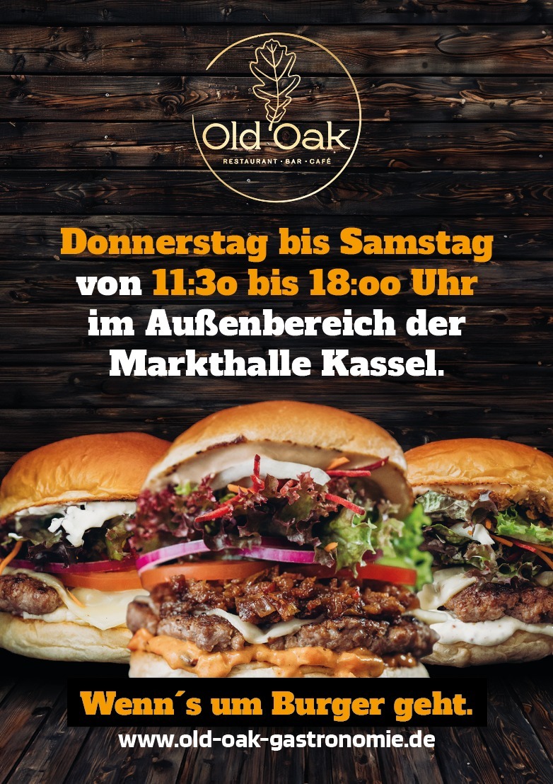 Food-Truck Kassel: Old Oak Burger Food-Truck an der Kasseler Markthalle